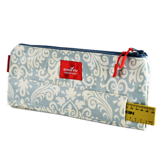 Faded Grey Double Pencil Bag