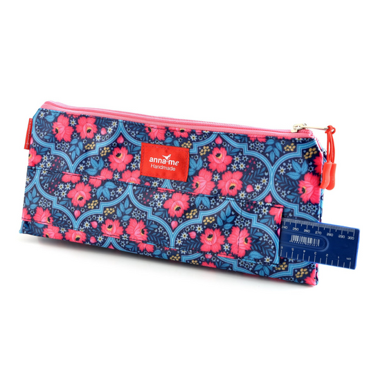 Flower Tile Double Pencil Bag