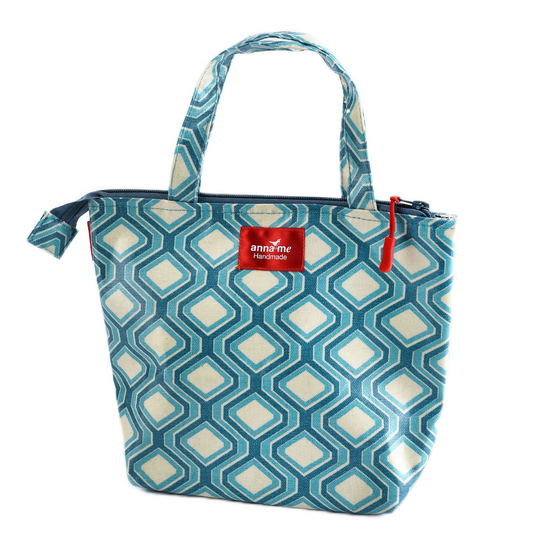 Lunch Bag I Blue Geometric
