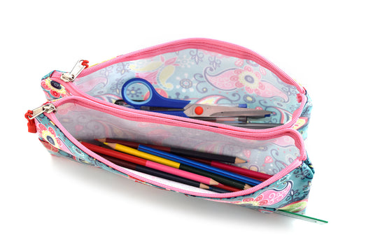 Ripstop Brown Double Pencil Bag