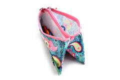 Blue Lily Double Pencil Bag