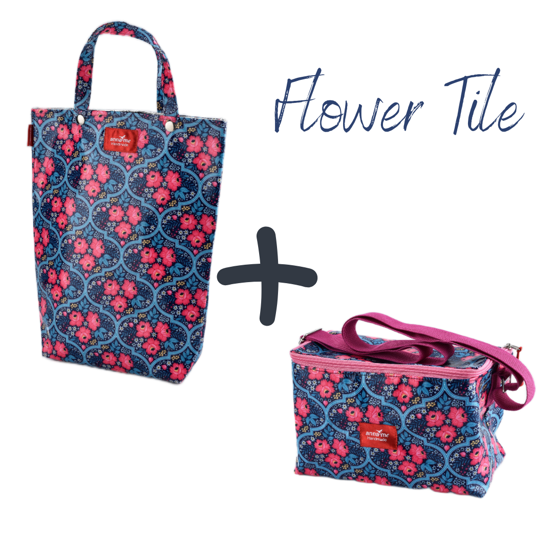 Wine Carrier & Cooler Bag Combo – Choose Your Print