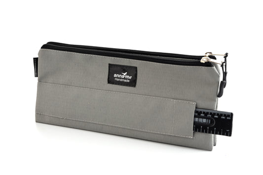 Ripstop Grey Double Pencil Bag