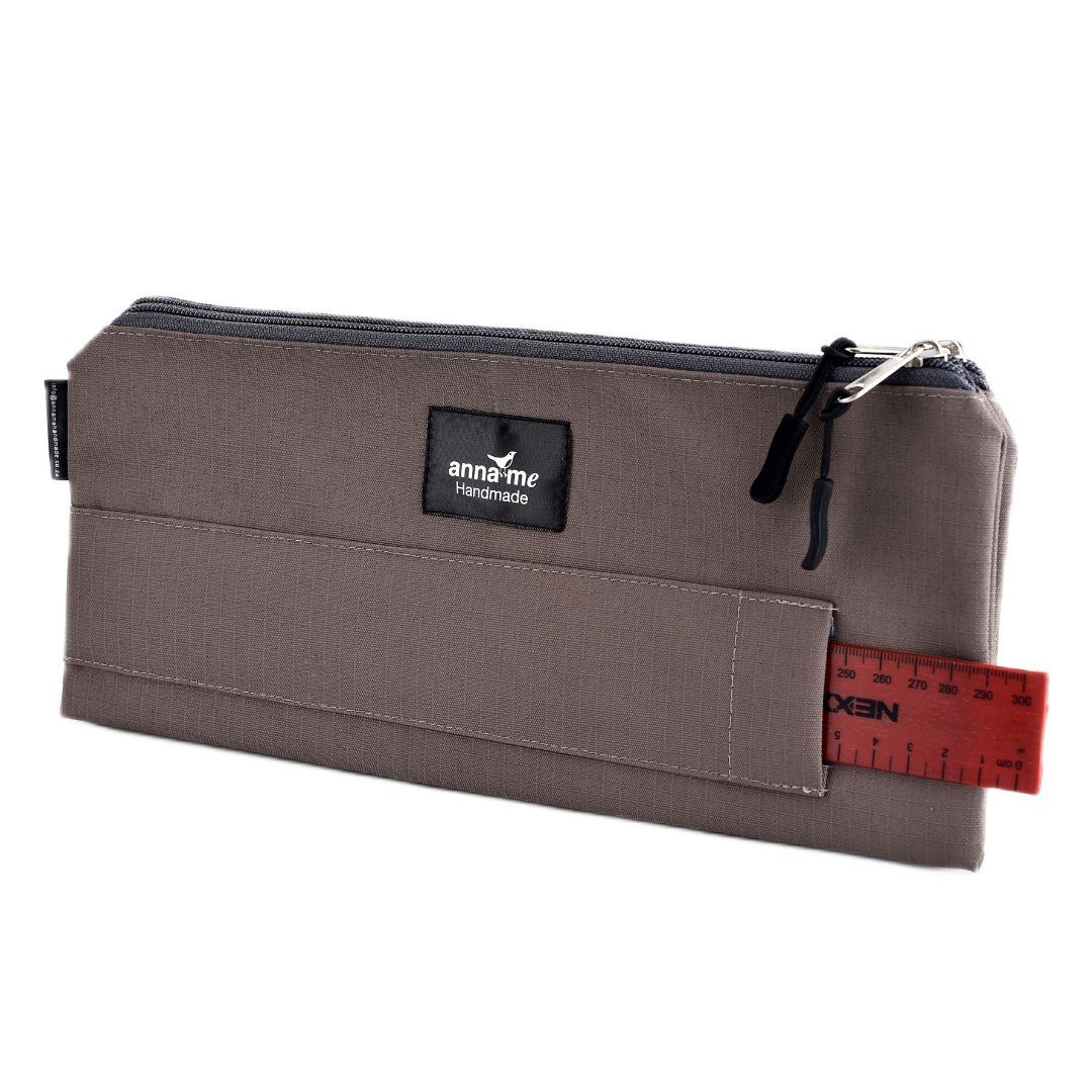 Ripstop Brown Double Pencil Bag