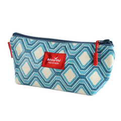 Blue Geometric Make-up Bag - Small