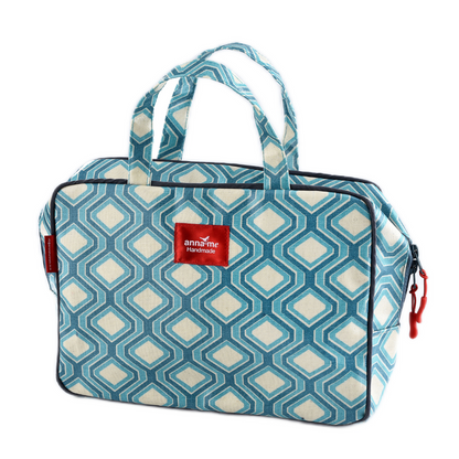 Blue Geometric Toiletry Bag