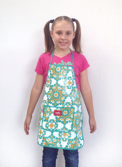 Green and Yellow Kids Apron